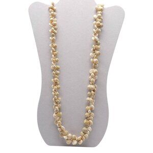 Natural Hawaiian Umbonium Sea Shell Beaded Necklace Lei No Clasp